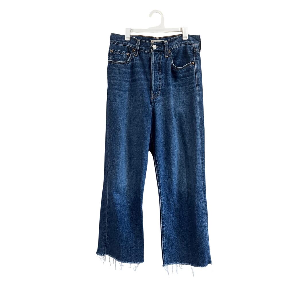 Levi’s Ribcage Straight Ankle Jeans High Rise Cropped Denim Size 27